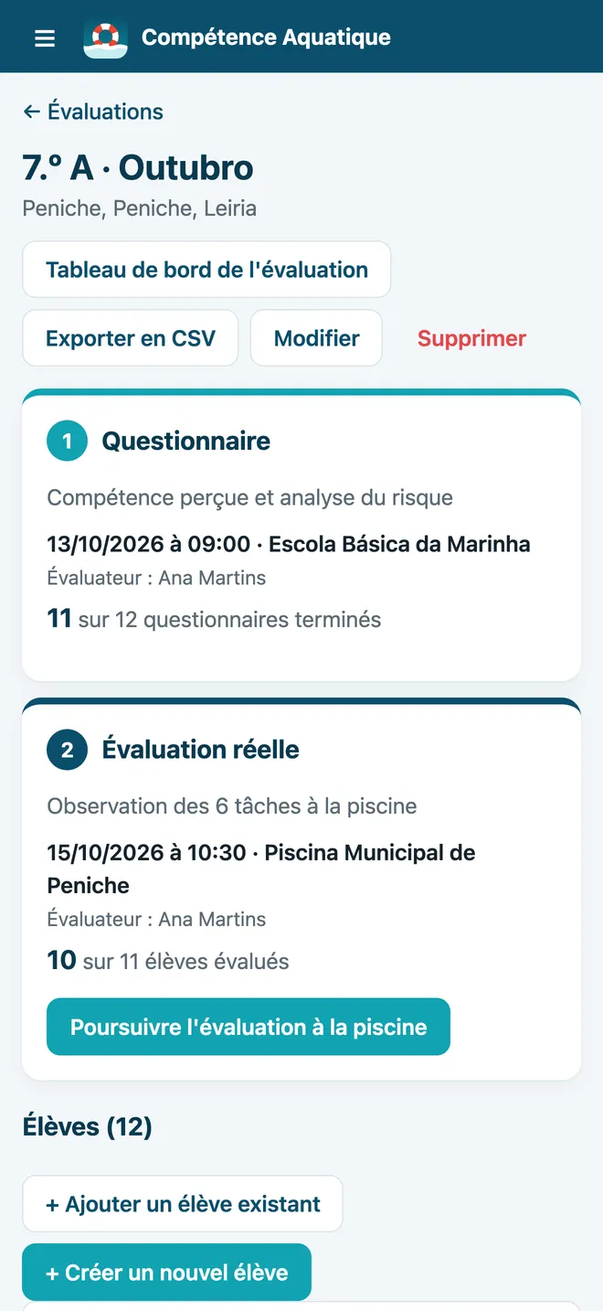 Les deux étapes d'une évaluation