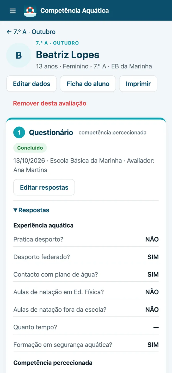 Resultado do aluno